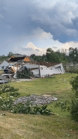 Structures Damaged After Funnel Cloud Rips Through Central Indiana