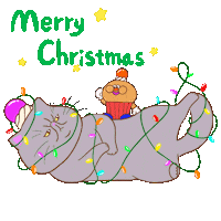 Merry Christmas Cat Sticker