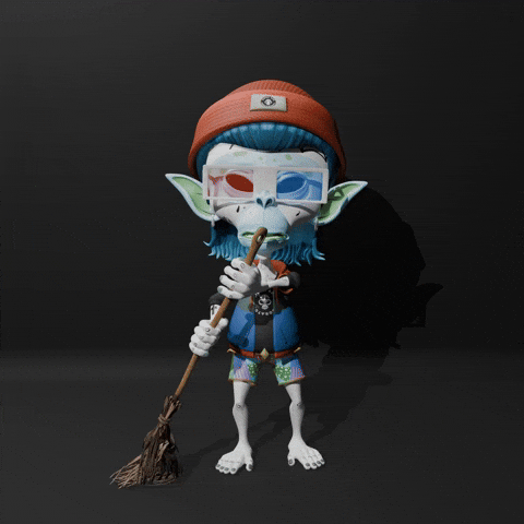 MoonApeLab clean up sweeping out of this world moonie GIF