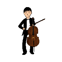 midori_green zero orchestra cello cellist Sticker