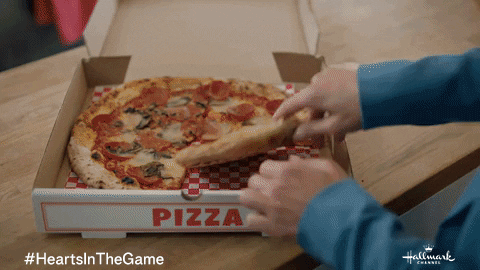 Pizza Eating GIF by Hallmark Channel