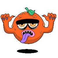 Orange Fruit Halloween Sticker