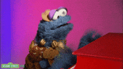 cookie monster piano GIF