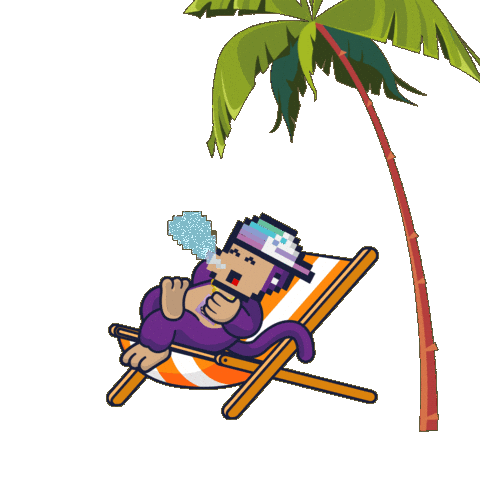 Palm Tree Sleeping Sticker by BigBrains