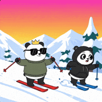 Panda Skiing GIF by Pandu Pandas