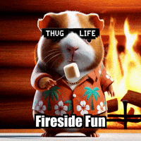 Winter Fireplace GIF by Guinea Gambino