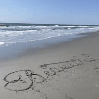Beautiful written in sand calligraphy