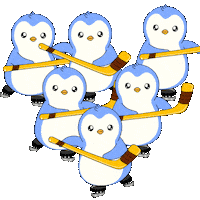 Huddle Up Ice Hockey Sticker by Pudgy Penguins