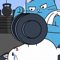 White Cat Fitness GIF