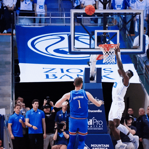 Byu Basketball Dunk GIF by BYU Cougars