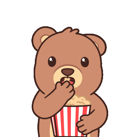 Teddy Bear Popcorn Sticker by BEARISH