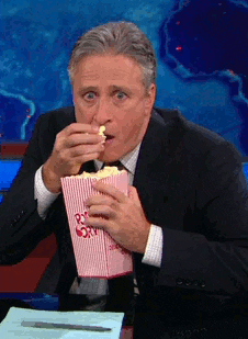 Shannon_Vanshoon giphyupload shannon jon stewart popcorn GIF