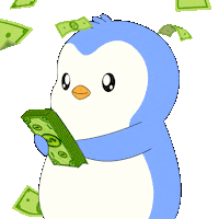 Make It Rain Money Sticker by Pudgy Penguins