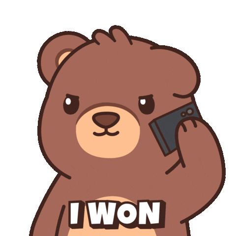 Teddy Bear Win Sticker by BEARISH