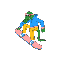 snowboard crocodile Sticker by Dew Tour