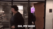 excited nft the office unicorn panic GIF