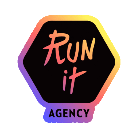 runitagency logo black zoomie run it Sticker