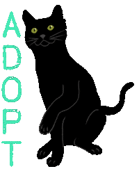 Adopt Black Cat Sticker by HeARTs Speak