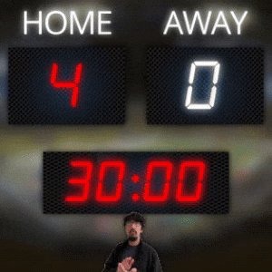 Home: 4, Away: 0