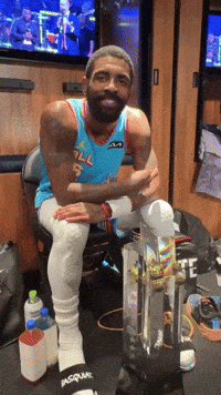 Kyrie Irving Smile GIF by NBA