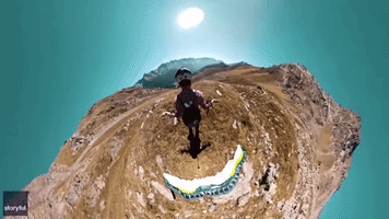 Speed Flyer Pulls Off Thrilling Mountain Descent in Austrian Alps