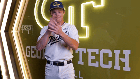 Georgia Tech Baseball GIF by Georgia Tech Yellow Jackets