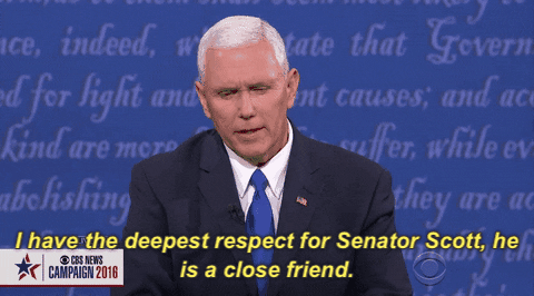 mike pence deepest respect for senator scott he is a close friend GIF by Election 2016
