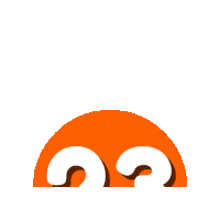 Orange Number Sticker