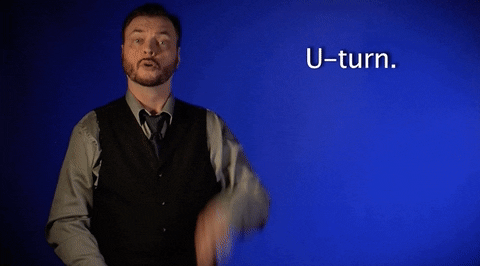 u turn asl GIF by Sign with Robert