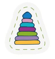 MiBrontosaurioAzul niños juguetes torre dia del nino Sticker