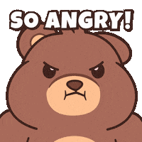 Angry Teddy Bear Sticker by BEARISH