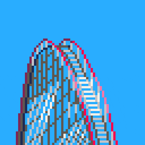 Roller Coaster Pixel Art GIF by Tim Swast