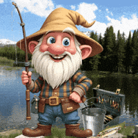 Gone Fishing Gnome GIF