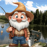 Gone Fishing Gnome GIF