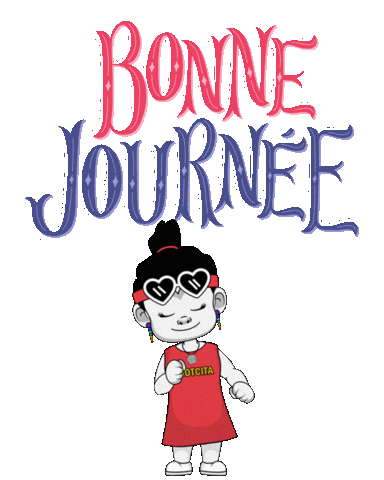 Good Day Bonjour Sticker by Zhotcita