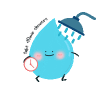 ourwaterconversation happy water shower short Sticker