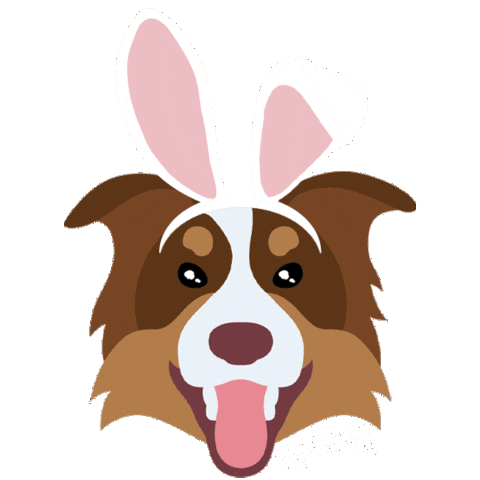 Australian Shepherd Bunny Sticker by Piper and Co.