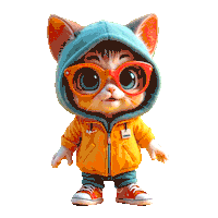 Cat 3D Sticker by Omer Studios