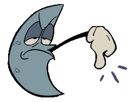 Angry Crescent Moon Sticker