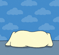 Illustrated gif. White small dog Crawls onto a pillow and lays a red rose on it, crawling away behind the pillow again. Text, “Sweet dreams."