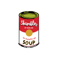 jackjohnbrown soup mess warhol shambles Sticker