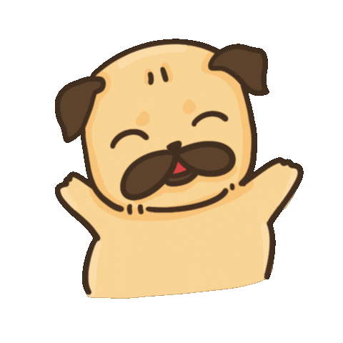 Happy Pug Sticker