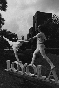 black and white vintage GIF by Loyola University New Orleans, Monroe Library, Special Collections & Archives