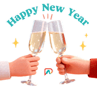 Happy New Year Champagne Sticker by Passionationco