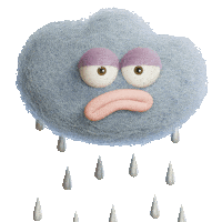 Sad Rain Sticker by mattbag3d