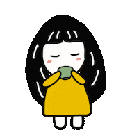 Girl Drinking Sticker