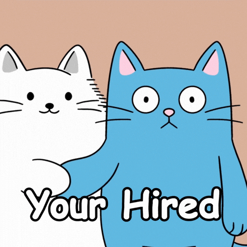White Cat Success GIF
