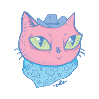 imvilo cat meow cowboy western Sticker