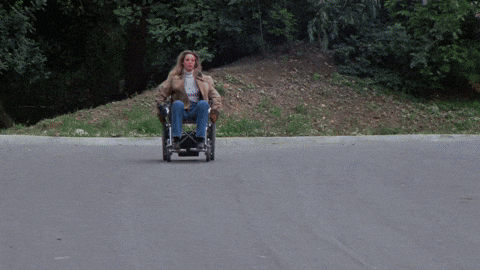 27inchZenith giphyupload seinfeld lola wheelchair GIF