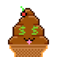 Pixel Shitting Sticker by Poopies.io
